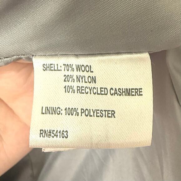 NWOT Calvin Klein Black Double Breasted Lined Wool Cashmere Peacoat Size 14 - Picture 10 of 11